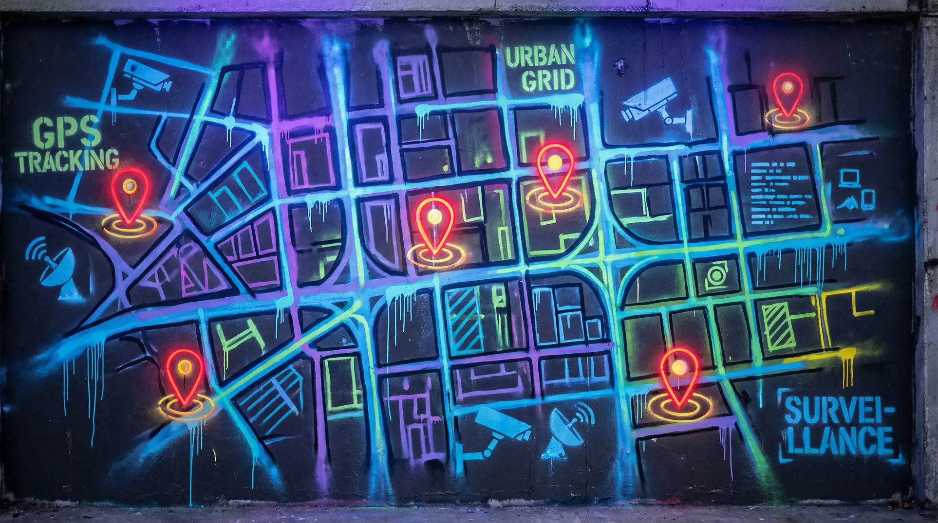 色偷偷KK7777 狗仔追踪地图 - 城市涂鸦风格